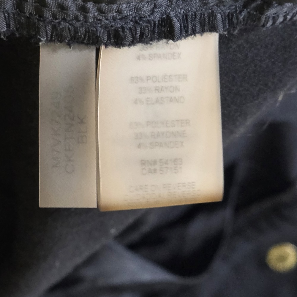 Calvin Klein Womens Sz2 Black Dress Pants Gold Zipper Accent Stretch - Picture 5 of 11